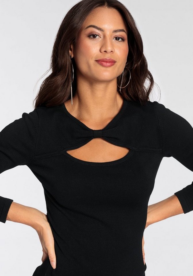 Melrose Strickpullover aus leichtem Feinstrick mit Cut-Out und süßem Knotendetail – Bild 4 von 5