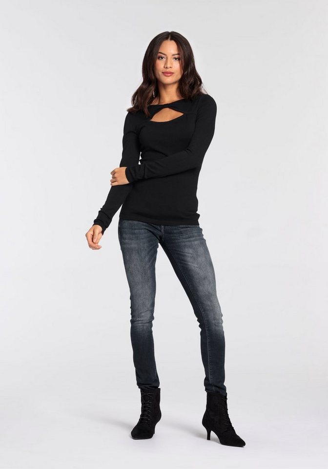 Melrose Strickpullover aus leichtem Feinstrick mit Cut-Out und süßem Knotendetail – Bild 5 von 5