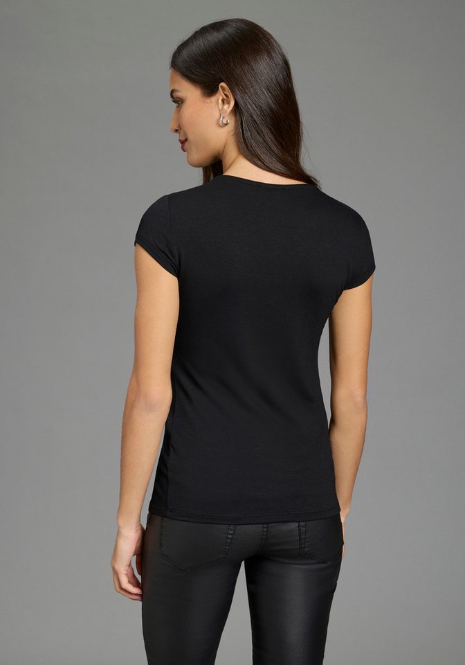 Melrose T-Shirt Kurzarm, sehr figurbetonte Passform, Rundhalsausschnitt – Bild 2 von 5
