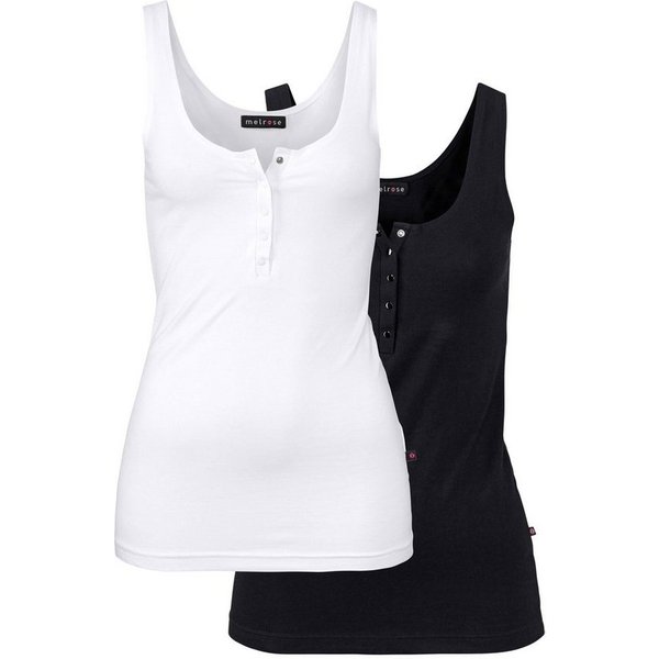 Melrose Tanktop (2er-Pack) figurbetont, mit Knopfleiste