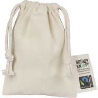 memo Bio-Baumwoll-Zuziehbeutel, mit Fairtrade-Siegel,natur,10x14cm