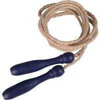Springseil 250 cm aus Jute, Griff Buche blau gebeizt , FSC-zertifiziert