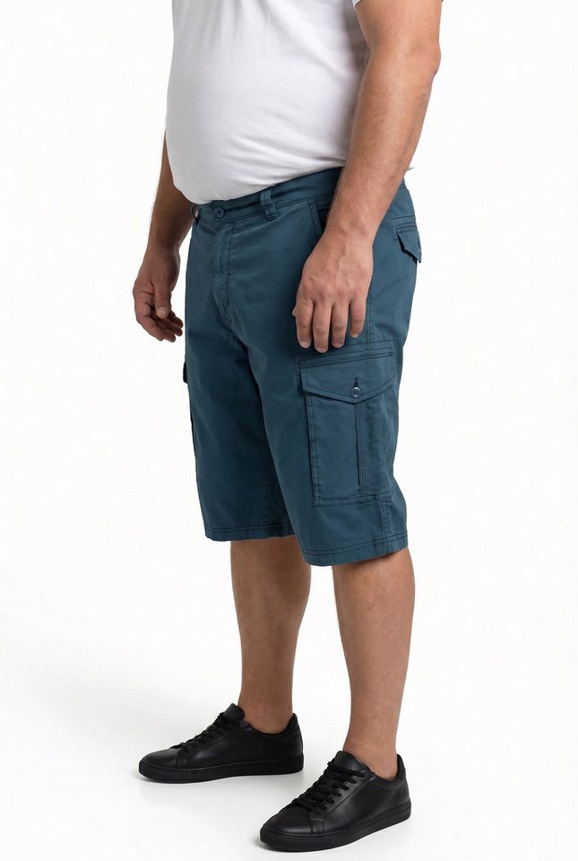 Men Plus Bermudas Cargo-Bermuda Baggy Fit Twill Elastikbund – Bild 4 von 5