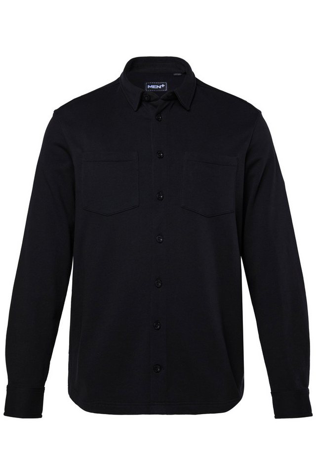 Men Plus Businesshemd Sweat-Overshirt Langarm Hemd Kentkragen – Bild 2 von 4