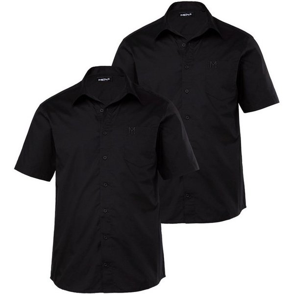 Men Plus Kurzarmhemd Businesshemd Halbarm 2er-Pack Variokragen