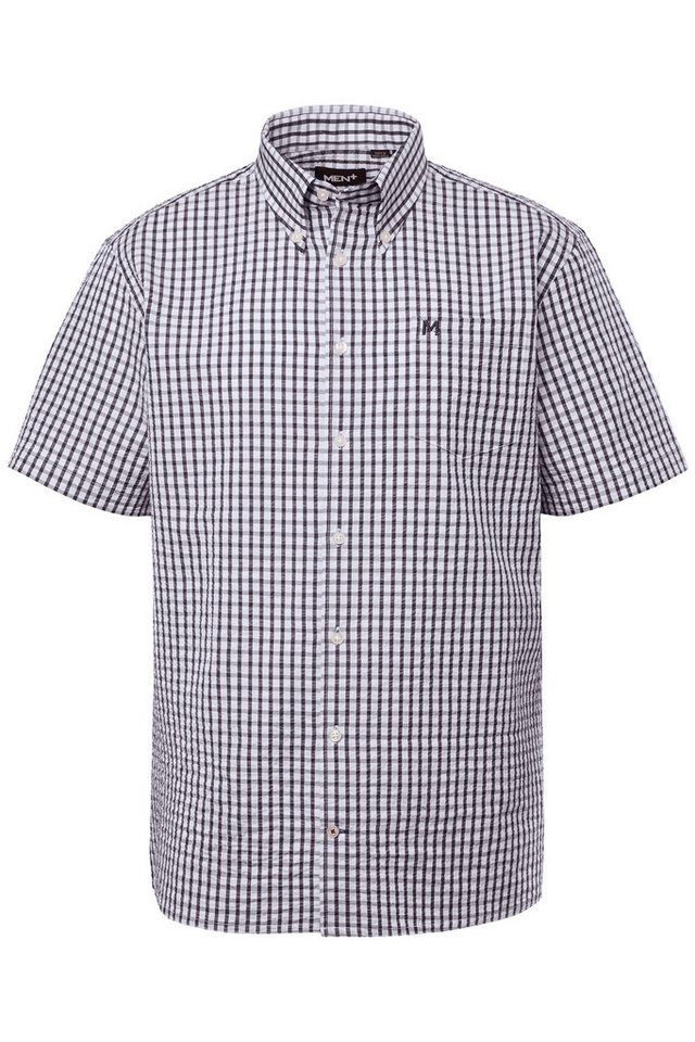 Men Plus Kurzarmhemd Karohemd Halbarm Seersucker Buttondown-Kragen – Bild 2 von 3