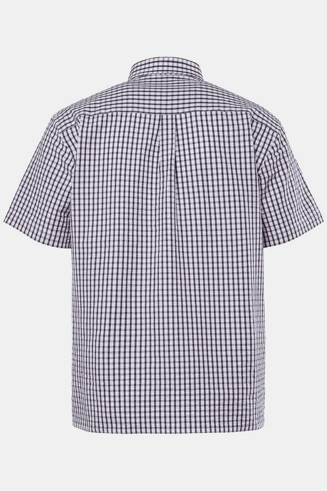 Men Plus Kurzarmhemd Karohemd Halbarm Seersucker Buttondown-Kragen – Bild 3 von 3
