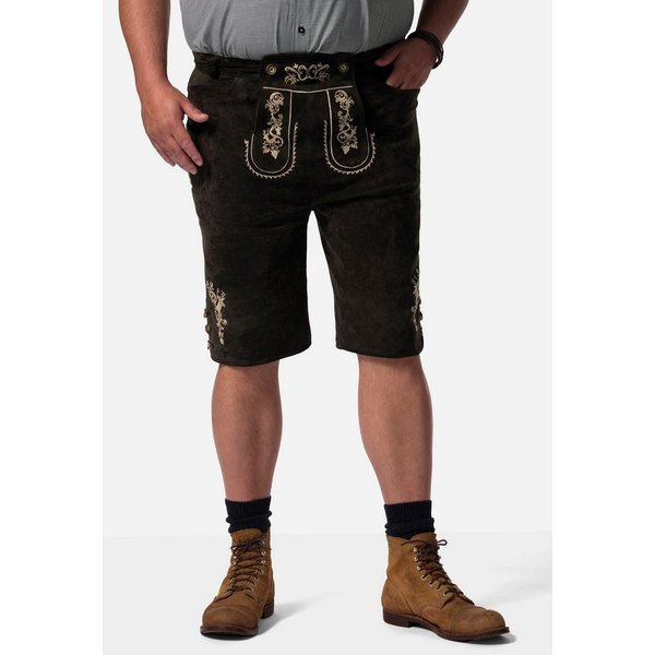 Men Plus Lederhose Trachten-Lederhose echtes Leder Stickereien