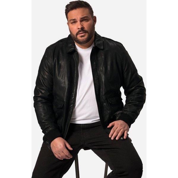 Men Plus Lederjacke Lederjacke Leder Rücken-Patch