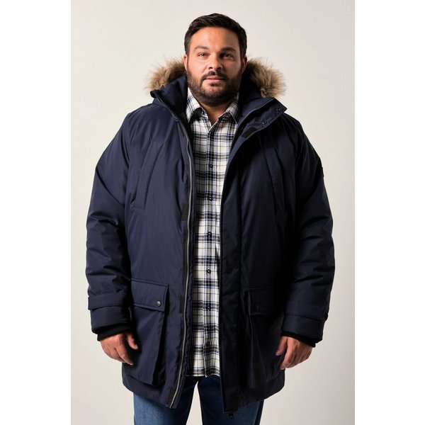 Men Plus Parka Funktions-Parka Kapuze mit Kunstfellbesatz