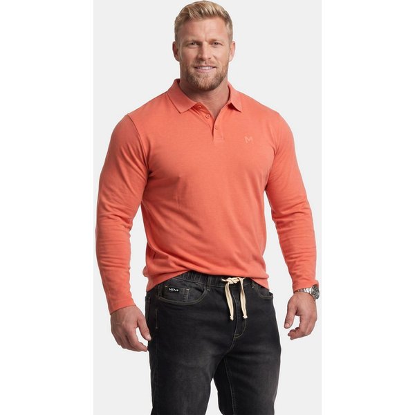 Men Plus Poloshirt Poloshirt Bauchfit Basic Piqué Langarm Bestseller