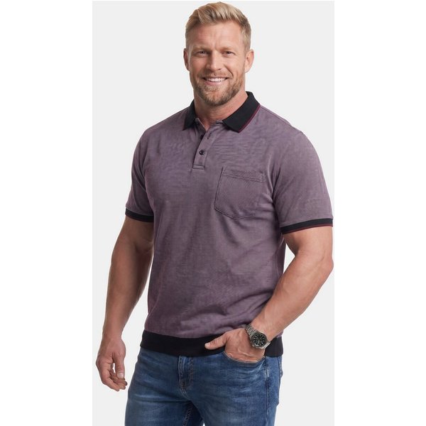 Men Plus Poloshirt Poloshirt Halbarm Bauchfit Piqué