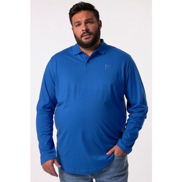 Men Plus Poloshirt Langarm-Poloshirt Basic Rundhals