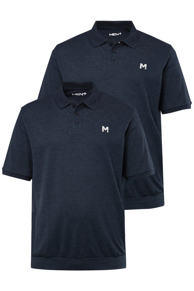 Men Plus Poloshirt Poloshirts 2er-Pack Bauchfit Basic Piqué Halbarm Bestseller – Bild 2 von 2