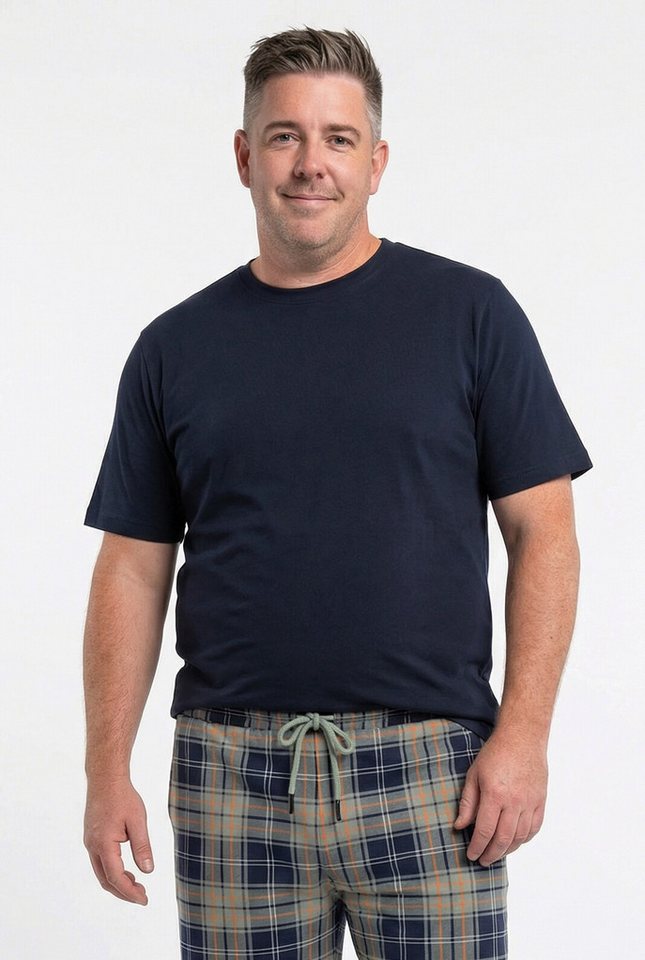 Men Plus Schlafanzug Schlafanzug kurze Form Karo-Hose – Bild 3 von 4