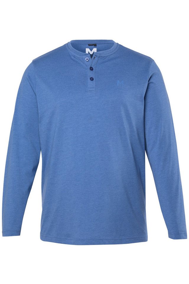 Men Plus T-Shirt Henley Basic Langarm Rundhals Bestseller – Bild 2 von 3