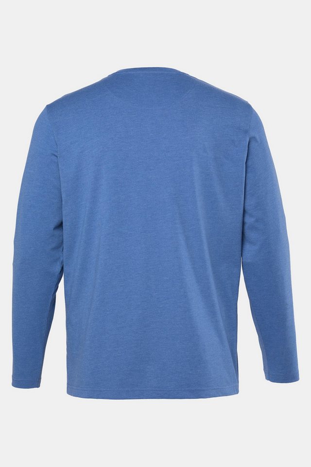 Men Plus T-Shirt Henley Basic Langarm Rundhals Bestseller – Bild 3 von 3