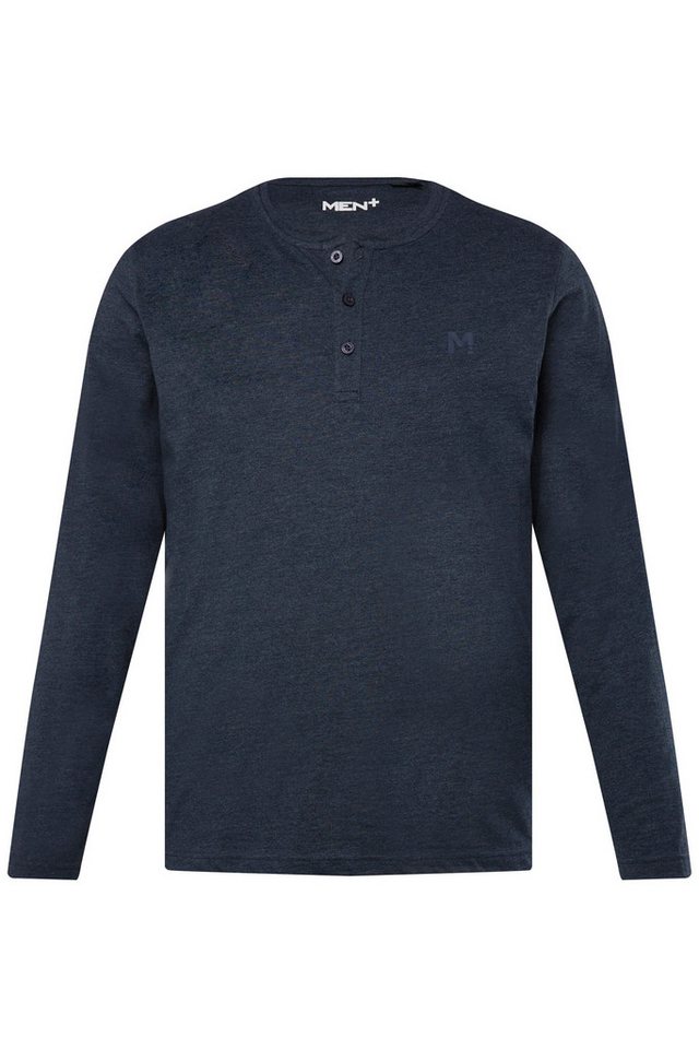 Men Plus T-Shirt Henley Basic Langarm Rundhals Bestseller – Bild 2 von 3