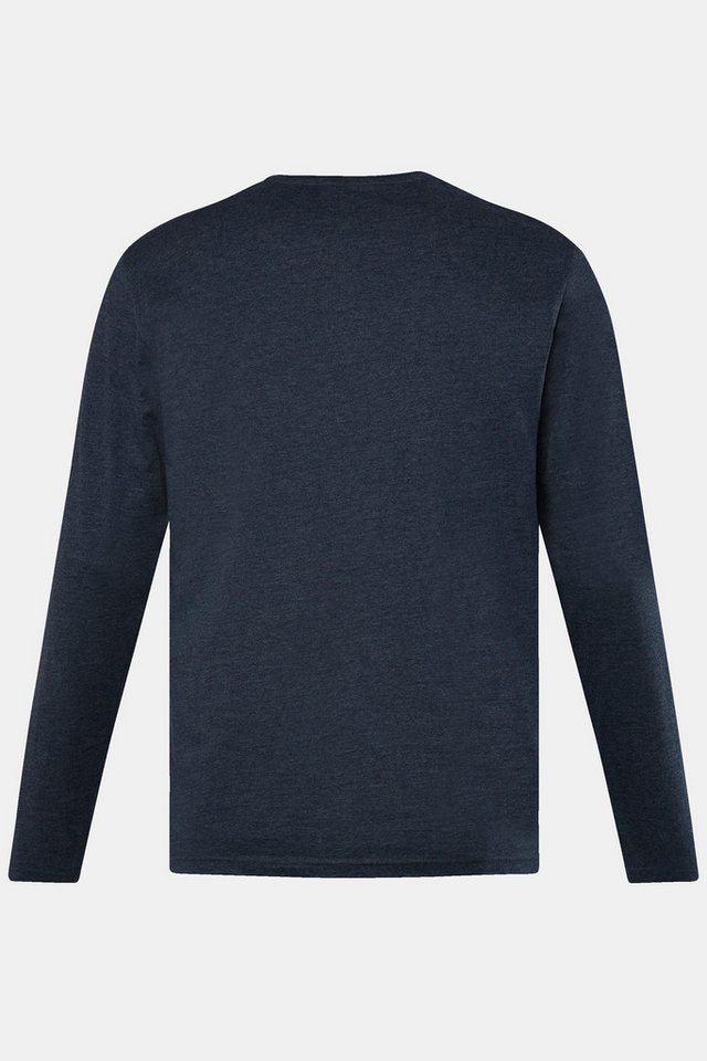 Men Plus T-Shirt Henley Basic Langarm Rundhals Bestseller – Bild 3 von 3