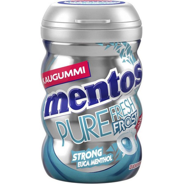 MENTOS Süßigkeit, Mentos Kaugummi Pure Fresh Frost Euca Menthol Geschmack Curvy Dose 70g