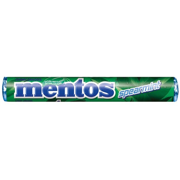 MENTOS Süßigkeit, Mentos Spearmint Kaudragees mit leckerem Pfefferminzgeschmack 38g