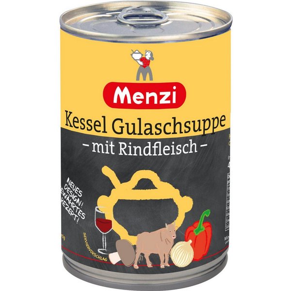 Menzi Fertiggericht, Menzi Kessel Gulaschsuppe mit Rindfleisch ungarische Art 400ml