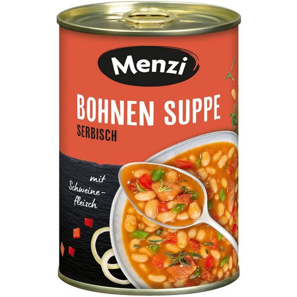 Menzi Fertiggericht, Menzi Serbische Bohnensuppe mit weißen Bohnen pikant gewürzt 400ml