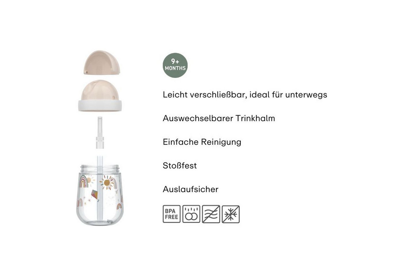 Mepal Kinderbecher Mio Strohhalmbecher 300 ml, 1-tlg., Polypropylen, Silikon, Tritan – Bild 2 von 5