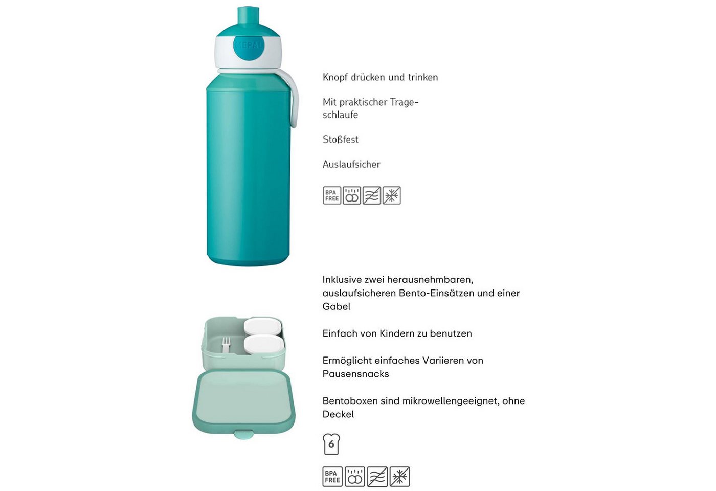 Mepal Lunchbox Campus (2025) Lunchset XL, PP/PE, Silikon, ABS, (1-tlg), Spülmaschinenfest – Bild 4 von 5