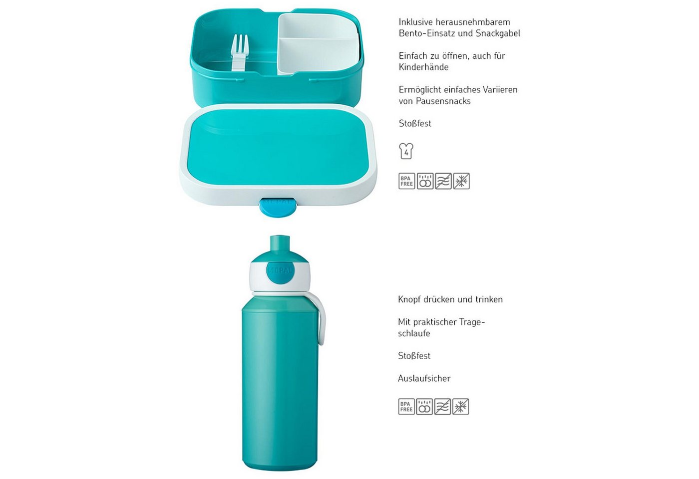 Mepal Lunchbox Campus Lunchset 2-tlg., Acrylnitril-Butadien-Styrol (ABS), (2-tlg) – Bild 2 von 5