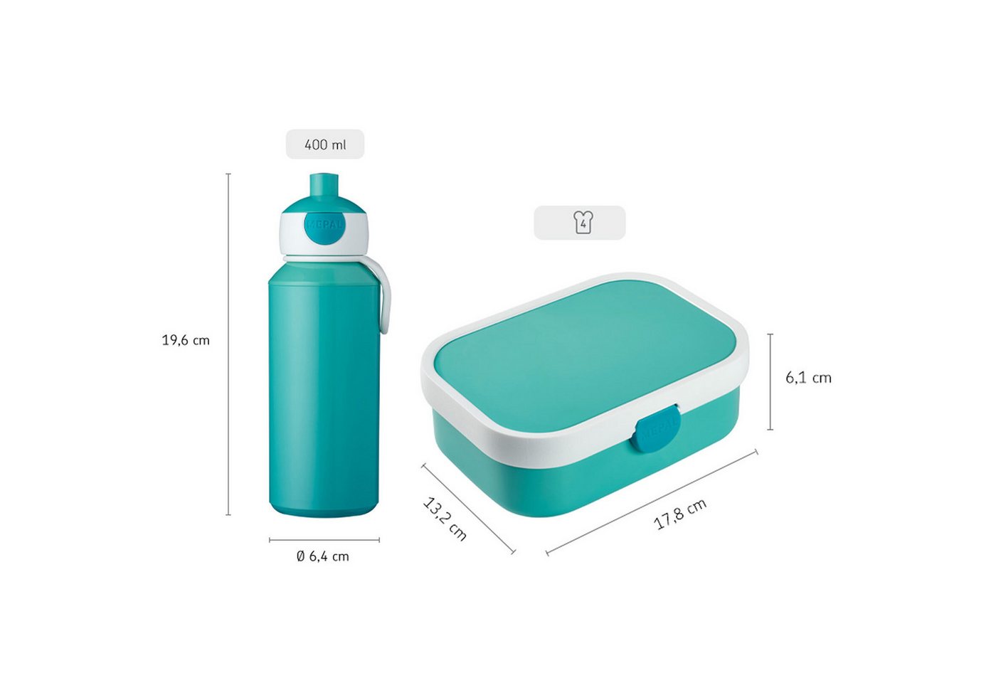 Mepal Lunchbox Campus Lunchset 2-tlg., Acrylnitril-Butadien-Styrol (ABS), (2-tlg) – Bild 5 von 5