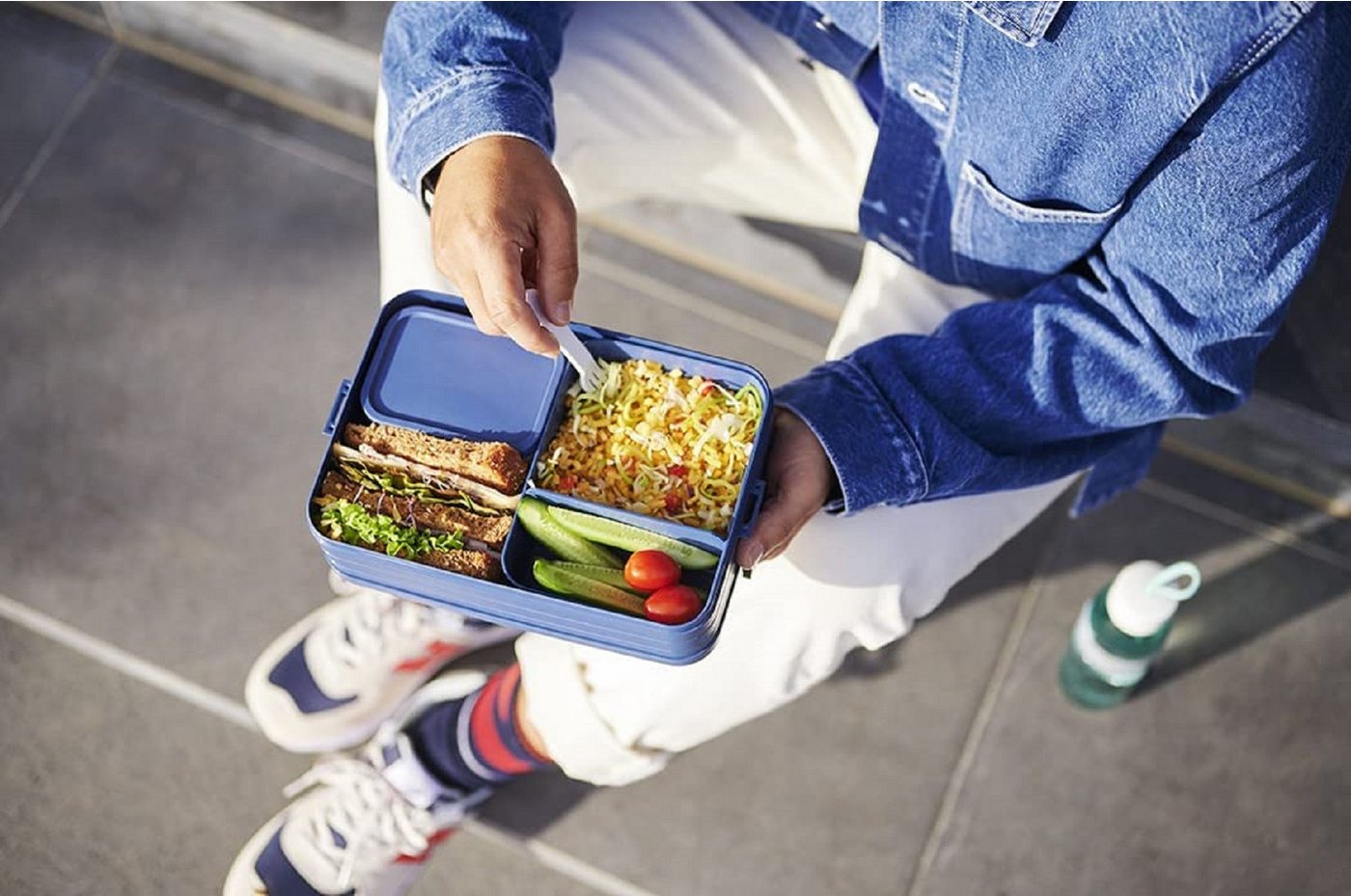 Mepal Lunchbox Lunchbox Take A Break Large, 1500 ml, mit Fächern für Mealprep, Vivid Blue, geeignet für bis zu 8 Butterbrote – Bild 3 von 4