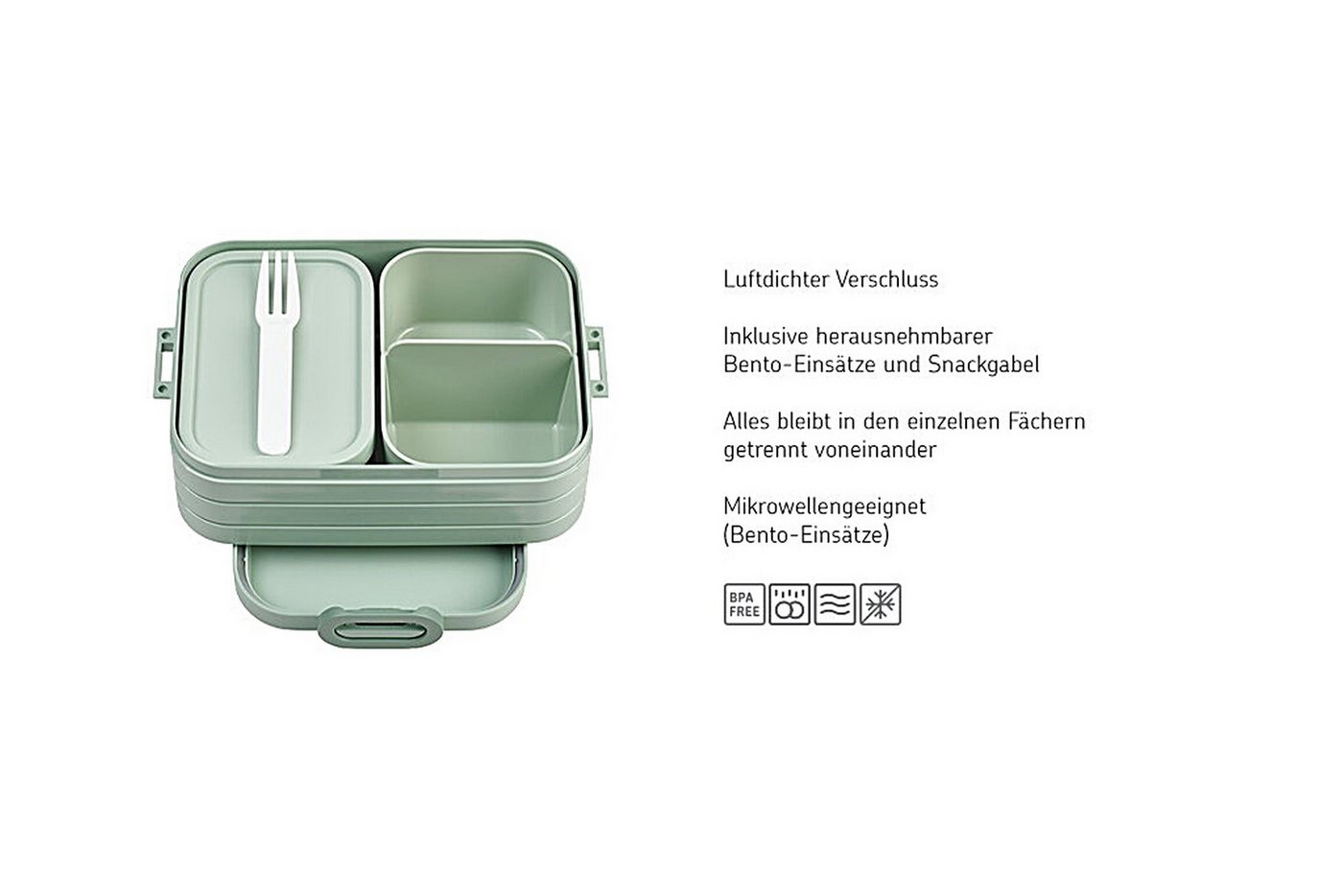 Mepal Lunchbox Lunchbox Take A Break midi, 900 ml, Platz für bis zu 4 Butterbrote, Polypropylen (PP), Acrylnitril-Butadien-Styrol (ABS), Thermoplastische Elasto – Bild 3 von 5