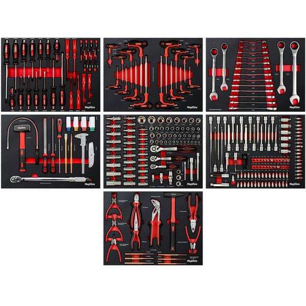 Mephisto-Tools Werkzeugset, (Set), metrisch, inkl. Soft Inlay in Carbon-Optik passend zu WZW 71008