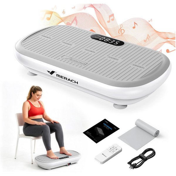 MERACH Vibrationsplatte Bluetooth-Trainingsgerät, bis zu 200 kg belastbar, 200 W, 10 Intensitätsstufen, (1 tlg), Ganzkörpertraining, intensiver Muskelaufbau, ro