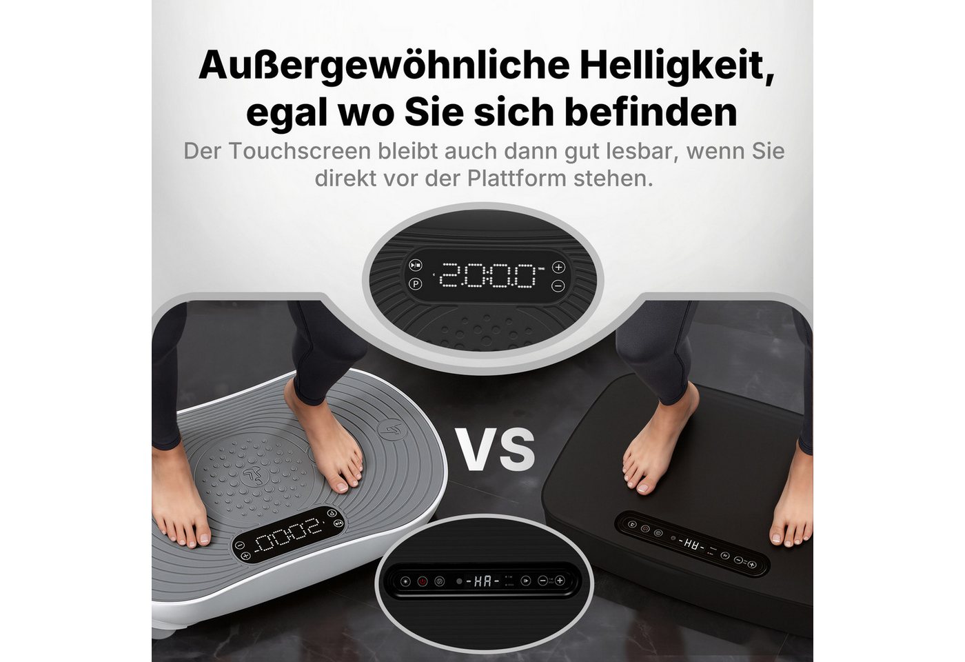 MERACH Vibrationsplatte leise und Kompakte Vibrationsplatte mit LED-Display, 150 W, 99 Intensitätsstufen, (1 tlg), mit Fernbedienung, für Ganzkörpertraining zu  – Bild 3 von 5