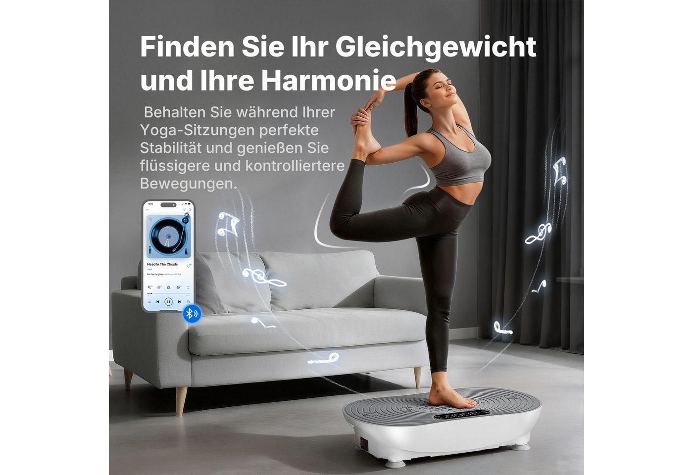 MERACH Vibrationsplatte leise und Kompakte Vibrationsplatte mit LED-Display, 150 W, 99 Intensitätsstufen, (1 tlg), mit Fernbedienung, für Ganzkörpertraining zu  – Bild 4 von 5