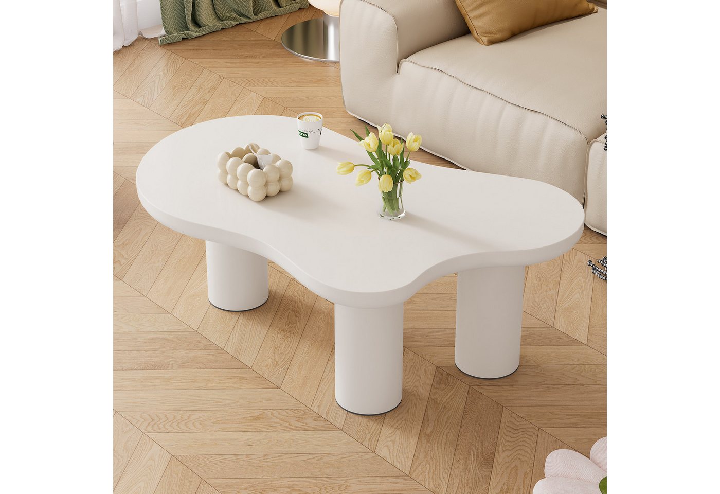 Merax Couchtisch Wolke (1-St), Beistelltisch Scandi, Wohnzimmertisch, Kaffetisch, Breite:107cm – Bild 2 von 5