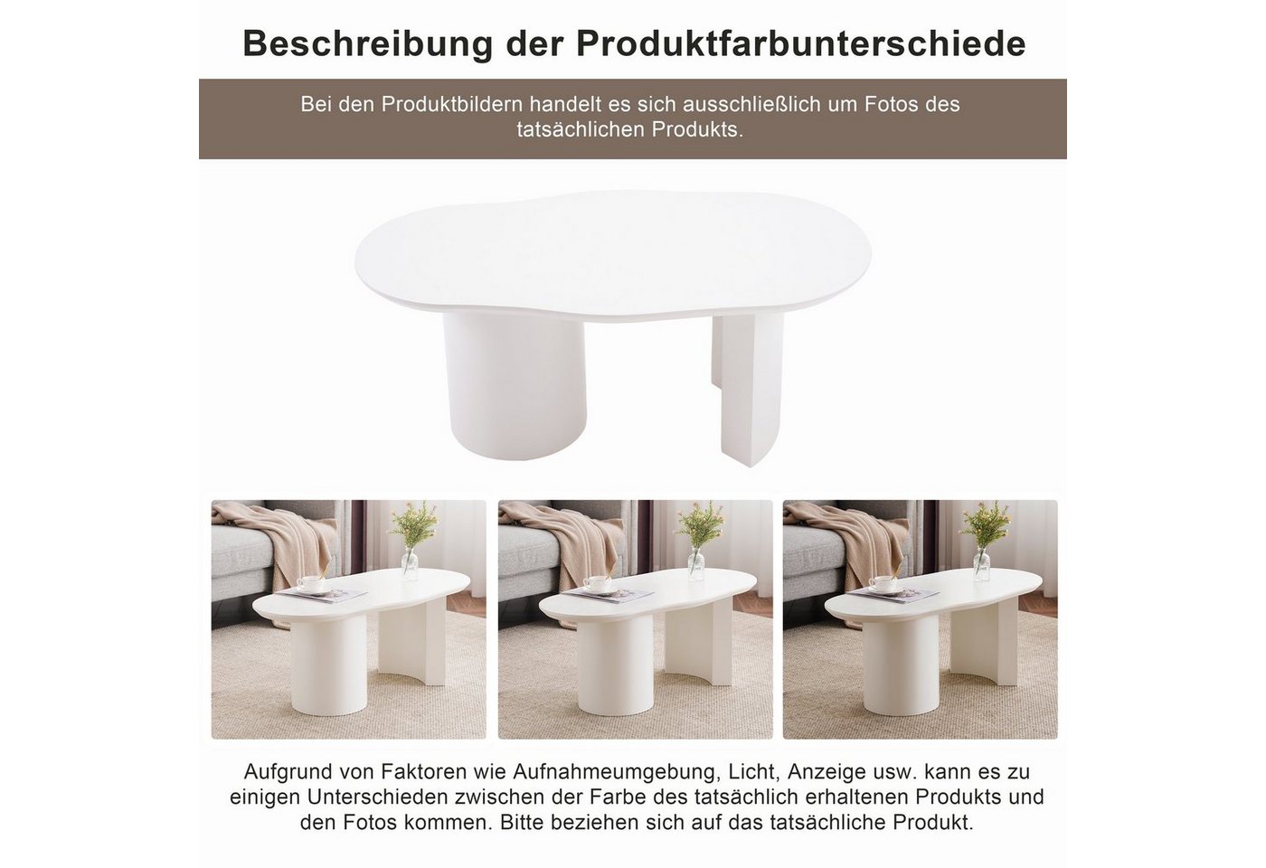 Merax Couchtisch Wolke (1-St), Beistelltisch Scandi, Wohnzimmertisch, Kaffetisch, Breite:100cm – Bild 4 von 5