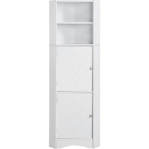 Merax Eckschrank mit Einlegböden,Badezimmerschrank,Badkommode,155cm