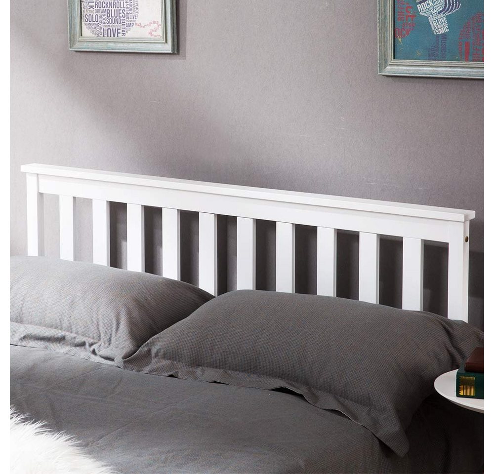 Merax Massivholzbett (Packung), Doppelbett 140x200 cm,Ehebett Bettgestell mit Lattenrost und Kopfteil – Bild 3 von 5