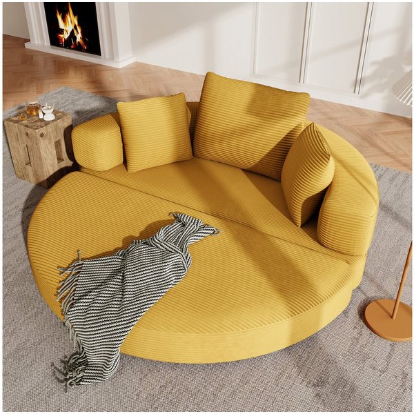 Merax Schlafsofa mit Schlaffunktion, Multifunktionales Sofa mit Hocker, Boneless Couch, Klappsofabett für Wohn/Arbeits/Schlafzimmer 1 Teile, 2-in-1 Sofa-Bett mi