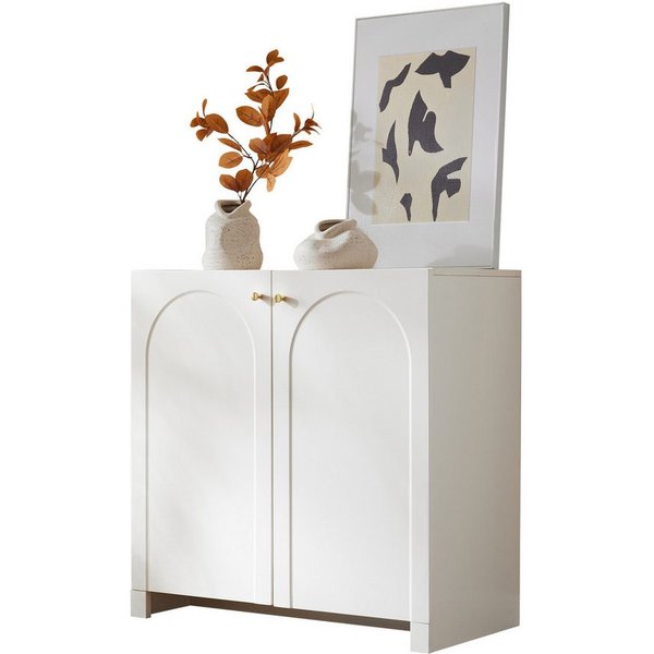 Merax Sideboard, Kommode mit 2 Türen und Ablage, Highboard Standschrank, 80x40x80cm