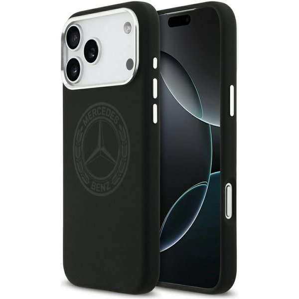 Mercedes Benz Handyhülle iPhone 17 Pro Max Silikon schwarz Vintage Logo MagSafe 6,9 Zoll, Kantenschutz