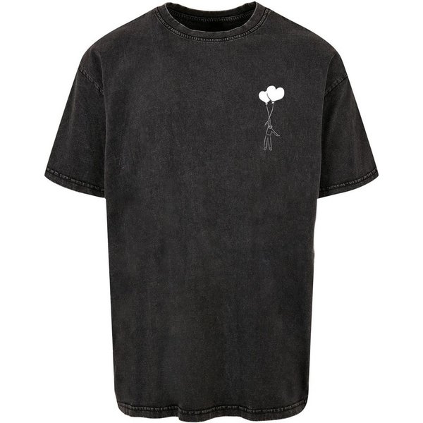 Merchcode T-Shirt Love In The Air Acid Washed Heavy Oversize Tee