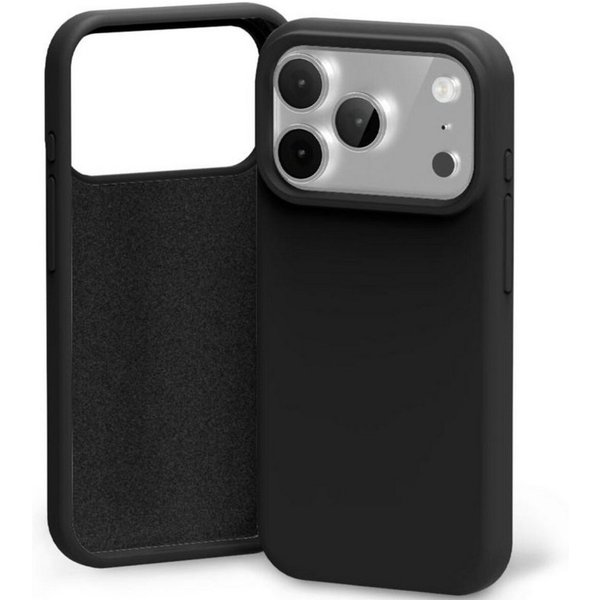 Mercury Handyhülle Silikon Kompatibel mit iPhone 18 Pro / 17 Pro Schwarz 6,3, Mikrofaserfutter und matte griffige Oberfläche