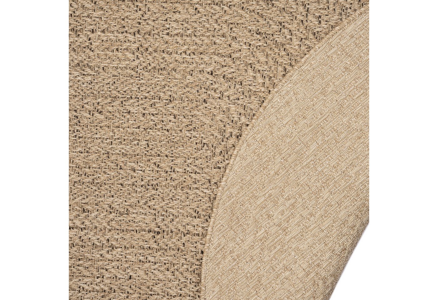 merinos Teppich Kenzy 2, Höhe: 10 mm, robuster In- und Outdoor Teppich im natürlichen Jute-Look, wetterfest – Bild 5 von 5