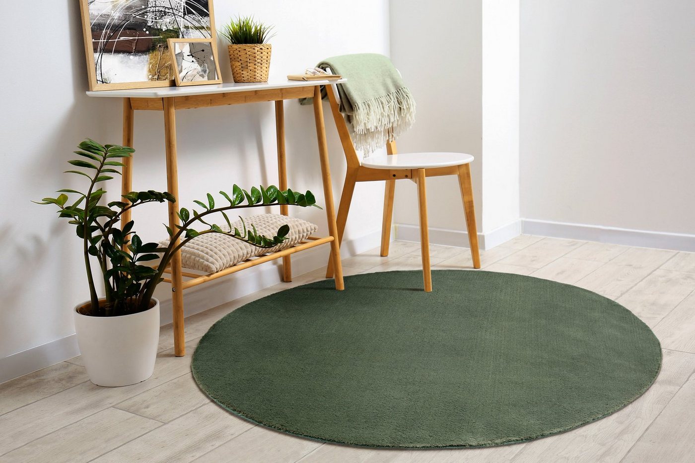 merinos Teppich Loft 37, rund, Höhe: 16 mm, Kunstfellteppich besonders weich und kuschelig, Fell Haptik – Bild 2 von 3