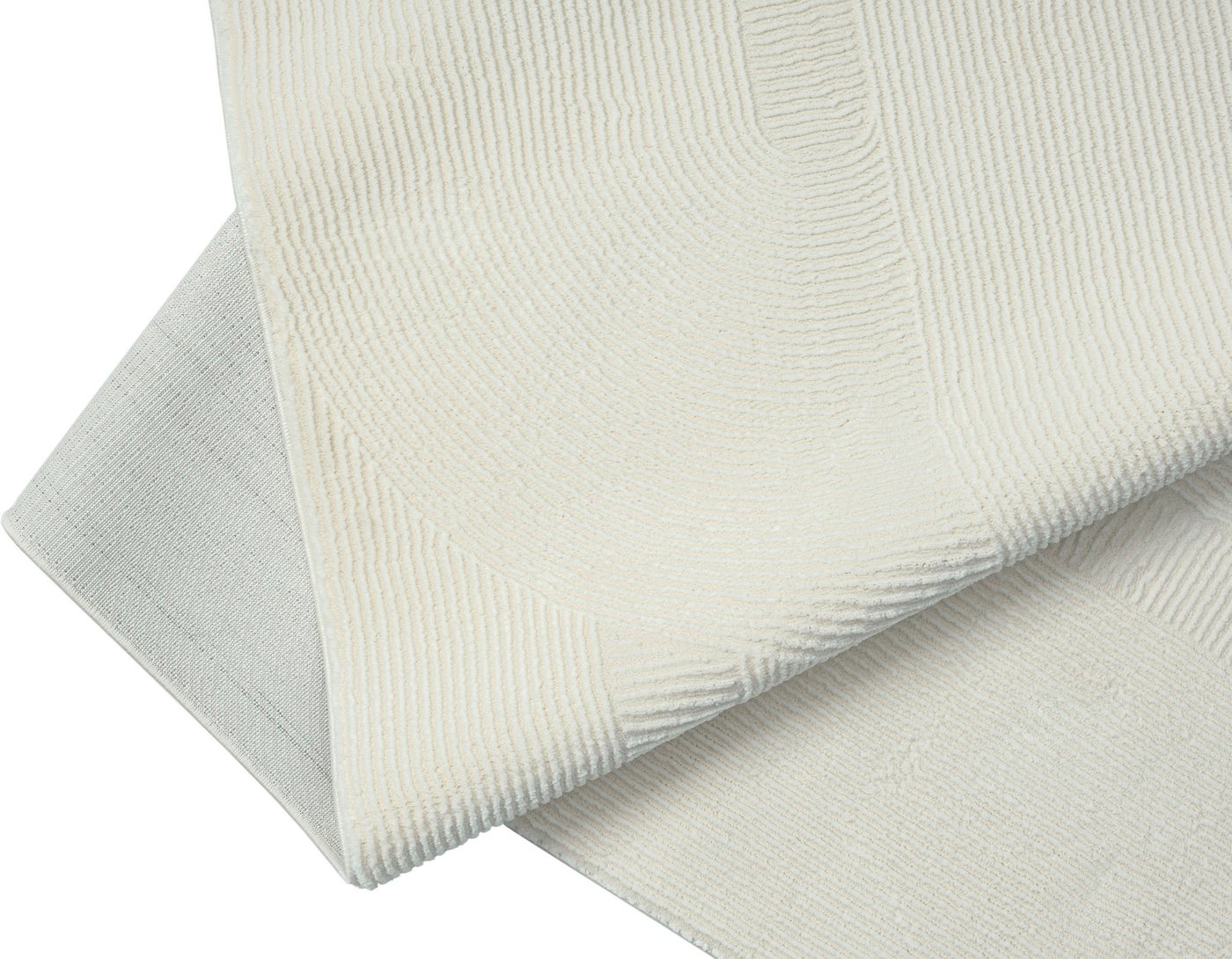 merinos Teppich Sign 1904, rechteckig, Höhe: 12 mm, Hoch Tief Struktur, Geometrisch, 100% recyceltem Polyester, Wohnzimmer – Bild 5 von 5