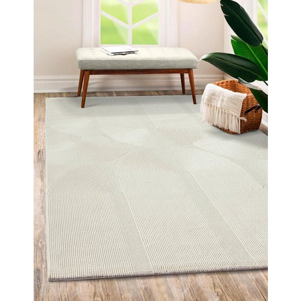 merinos Teppich Sign 1904, rechteckig, Höhe: 12 mm, Hoch Tief Struktur, Geometrisch, 100% recyceltem Polyester, Wohnzimmer